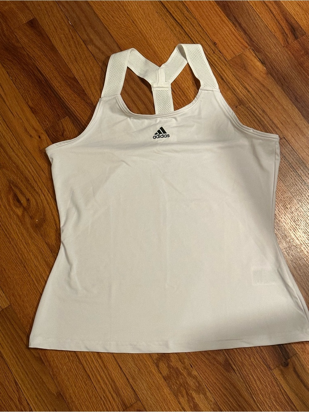 adidas White Mesh-Racerback Performance Tank